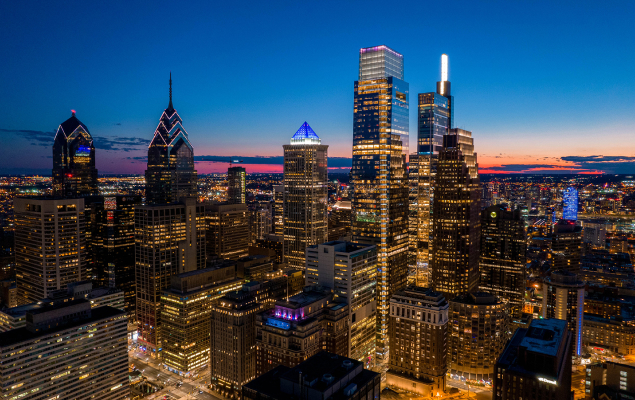night time city scape