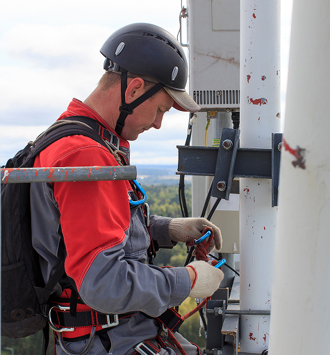 man working on a system