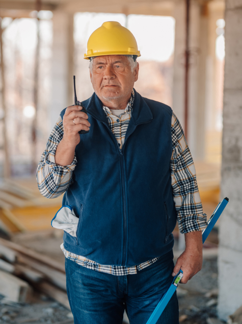 man with radio