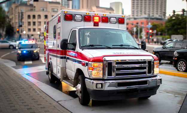 ambulance parked on street