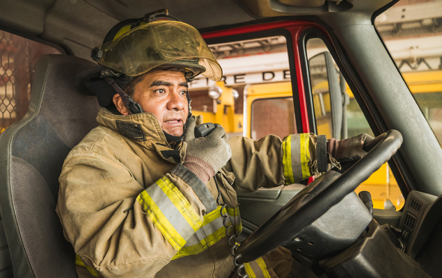 firefighter on radio