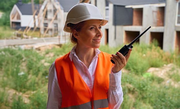 woman with radio