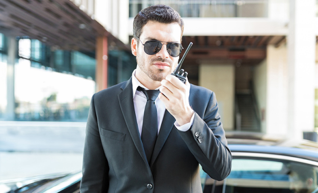 man with radio
