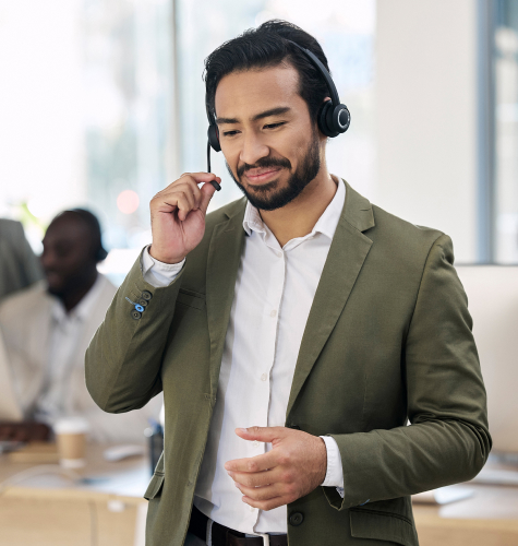 man on a headset