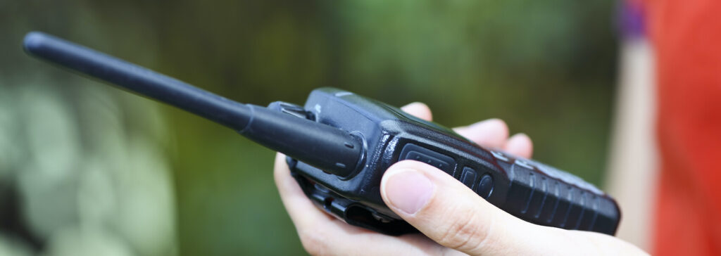 Holding two way radio