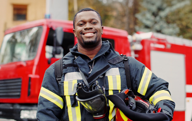 firefighter smiling