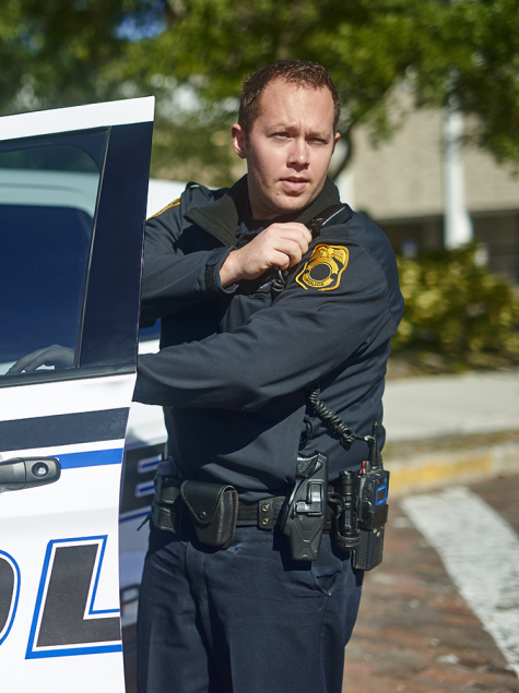 police officer on radio